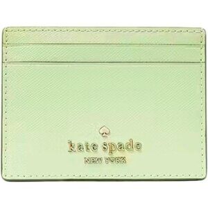 S Kate Spade Madison Small Slim Card Holder Light Olive KI368 Wallet NWT $89